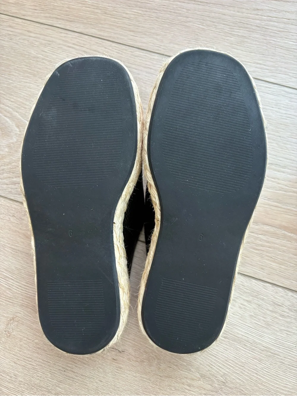 INTENTIONALLY BLANK Black Leather Platform Espadrille Mule